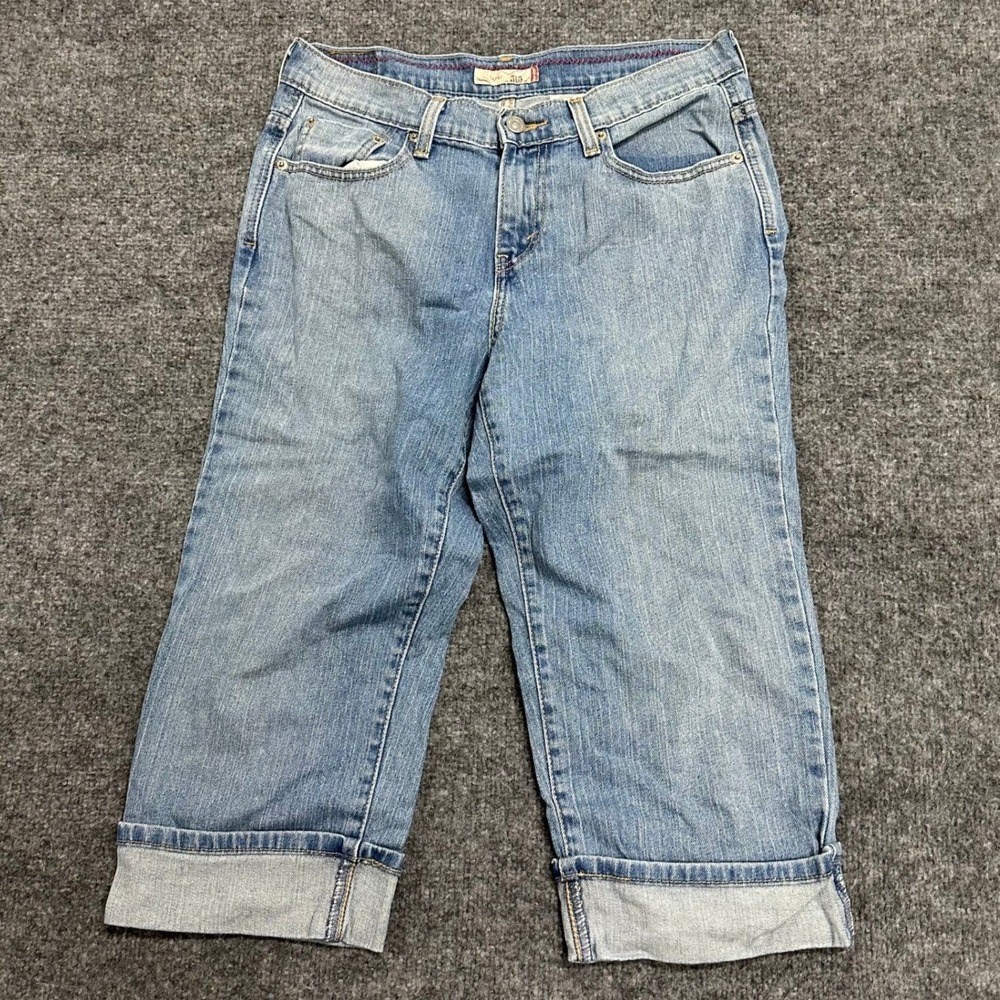 Levi's Capri Jeans Womens Size 8 Blue 515 Stretch Denim Cuffed Casual Cropped